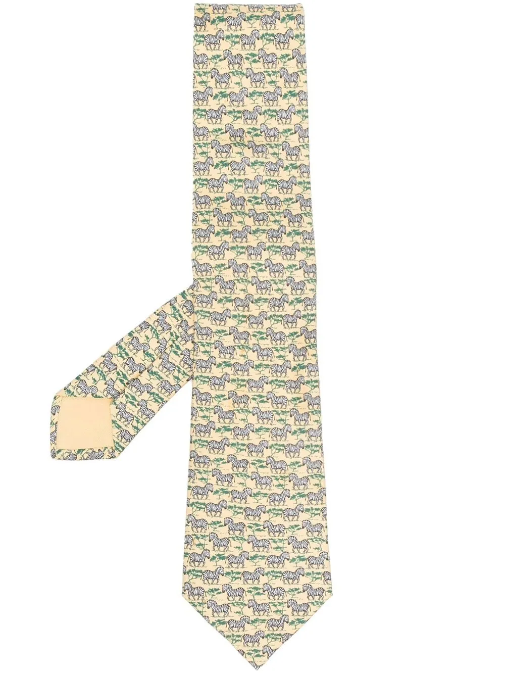 

Hermès corbata de seda estampado de cebra 2000 pre-owned - Amarillo