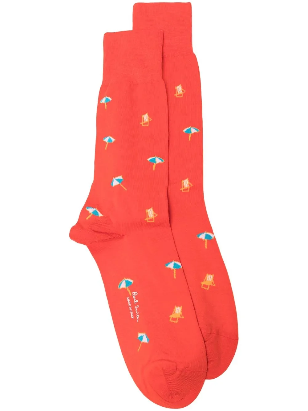 

Paul Smith calcetines tejidos en intarsia con motivo de sombrilla - Naranja