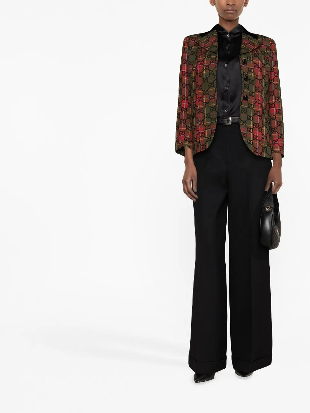Gucci Pantalon met wijde pijpen - Zwart