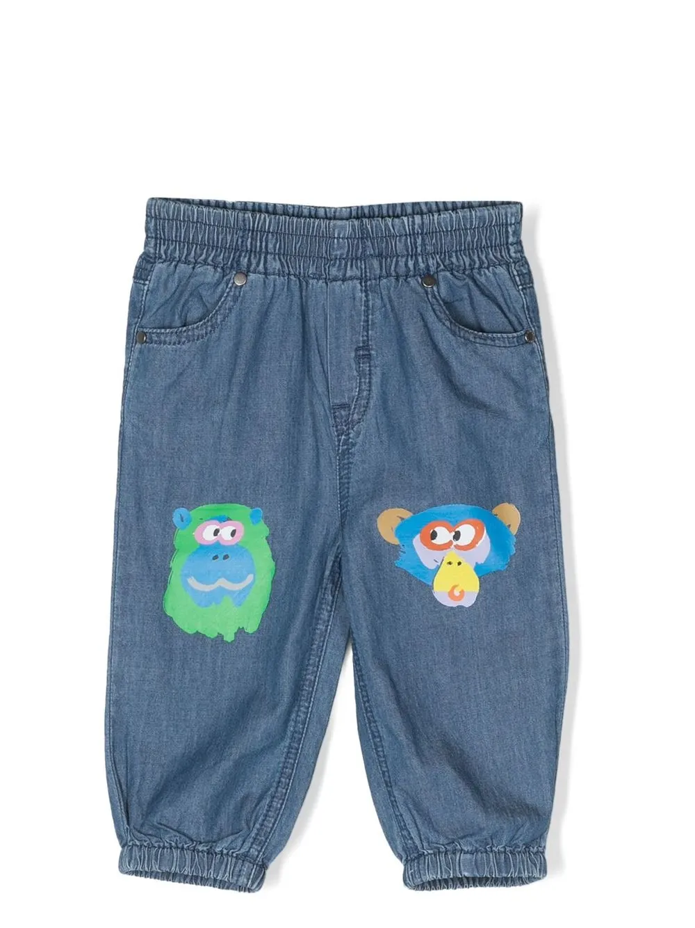 

Stella McCartney Kids animal-print denim trousers - Blue