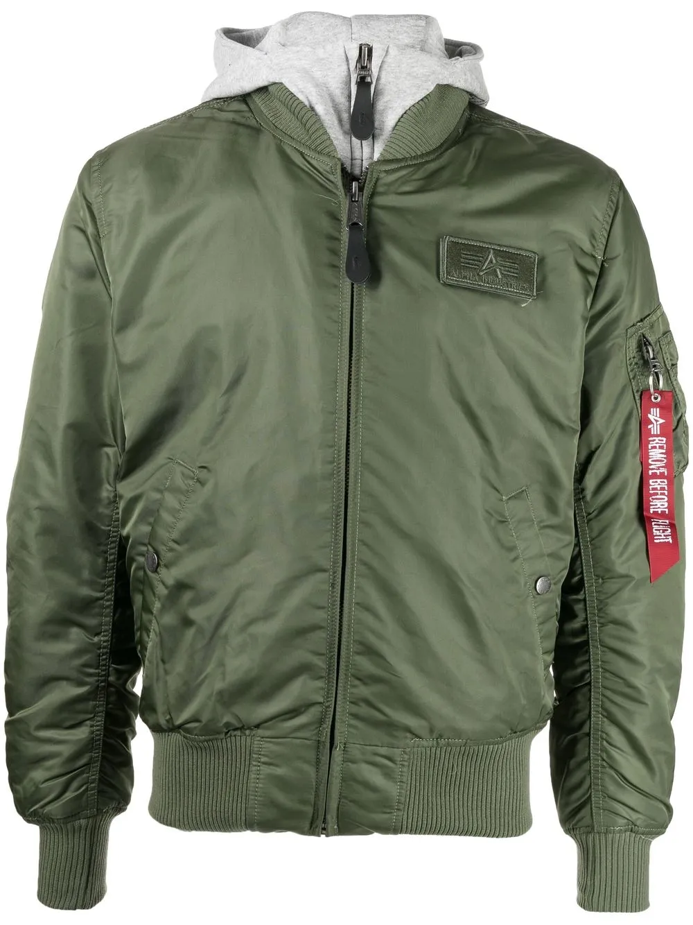 

Alpha Industries chest logo-patch detail bomber jacket - Green