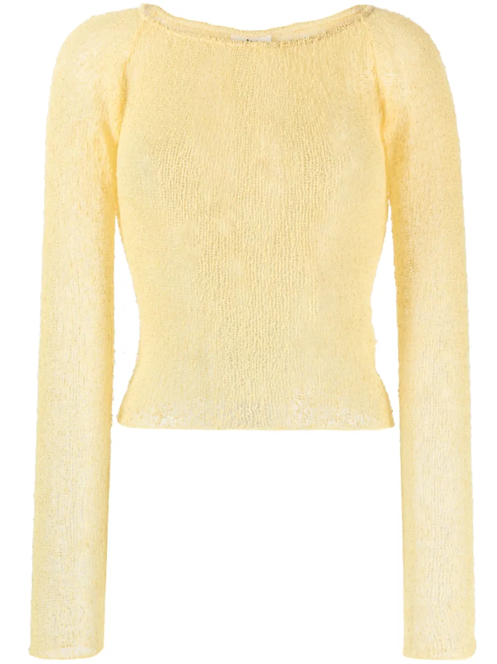 Ambra Maddalena Beckie open-knit sheer top