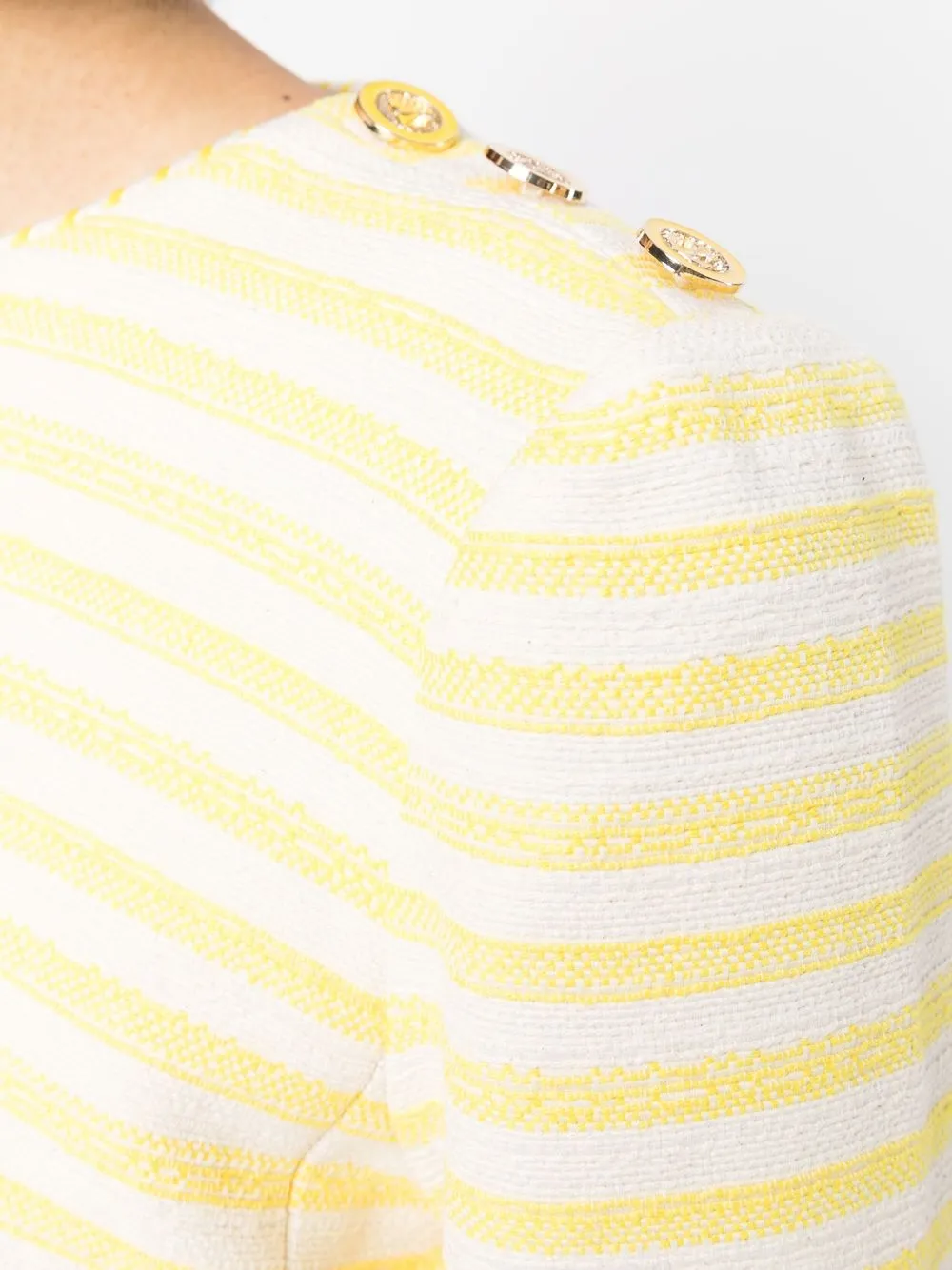 Shop Zimmermann Embroidered-striped Cropped Top In Yellow