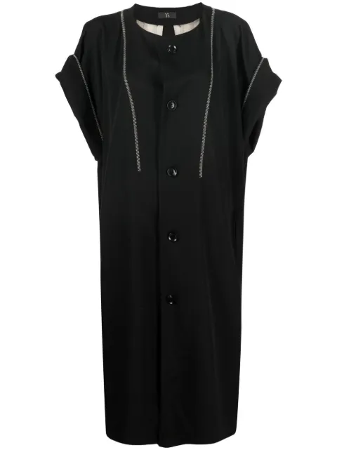 Y's contrast-stitching wool dress