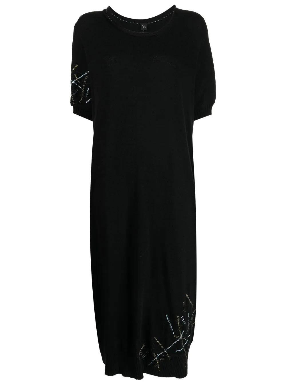 

Y's vestido midi con costuras decorativas - Negro