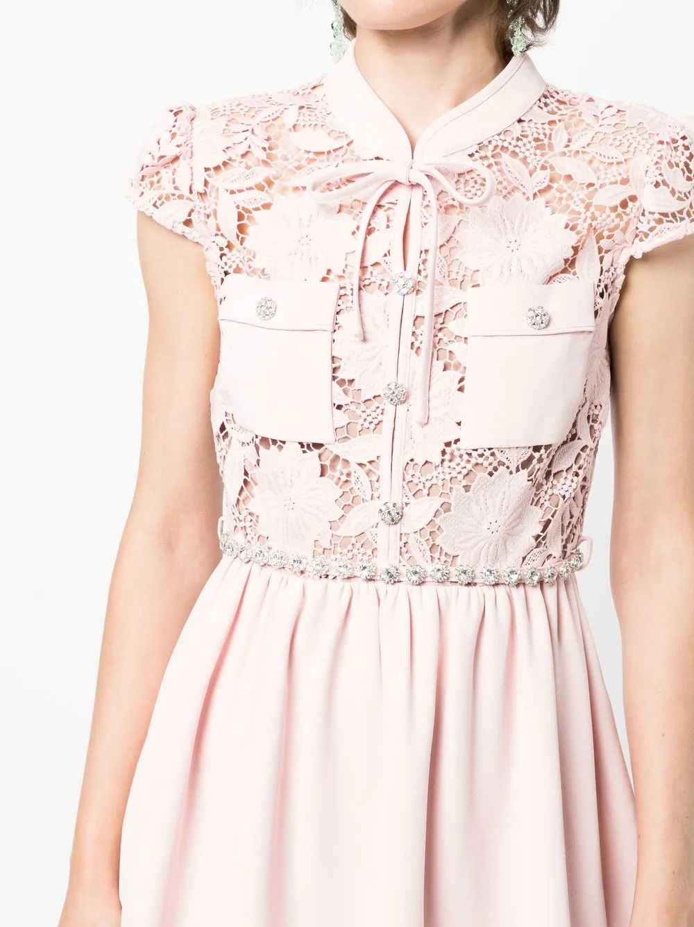 Pink Floral Glam Scarf Mini Dress