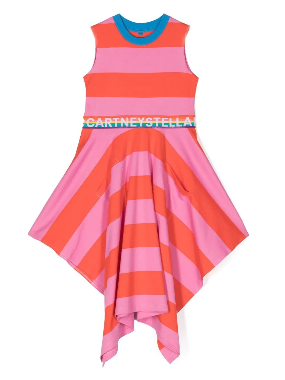 Stella Mccartney Kids' Logo-waistband Sleeveless Dress In Red