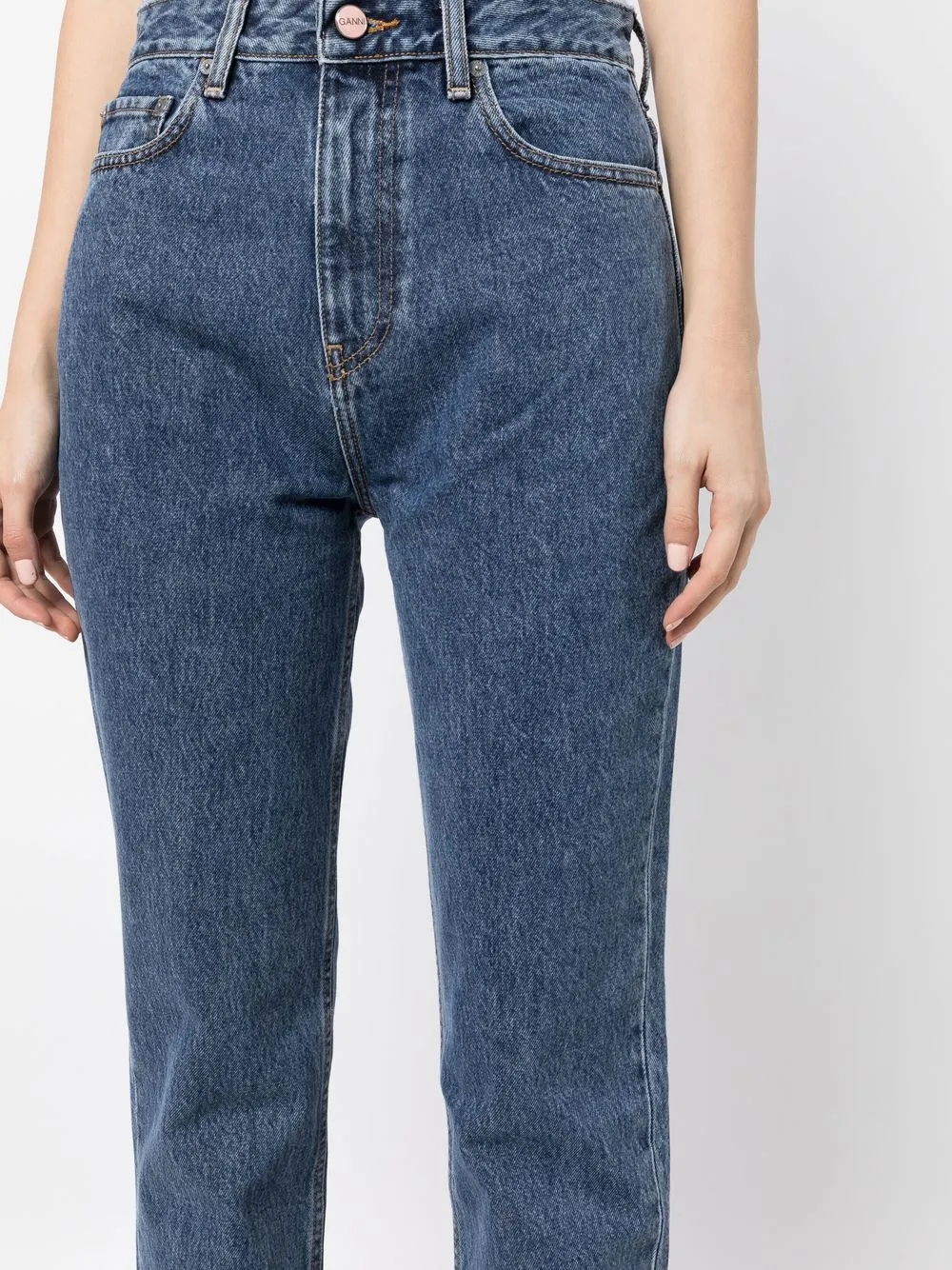 GANNI highwaisted Straight Jeans Farfetch