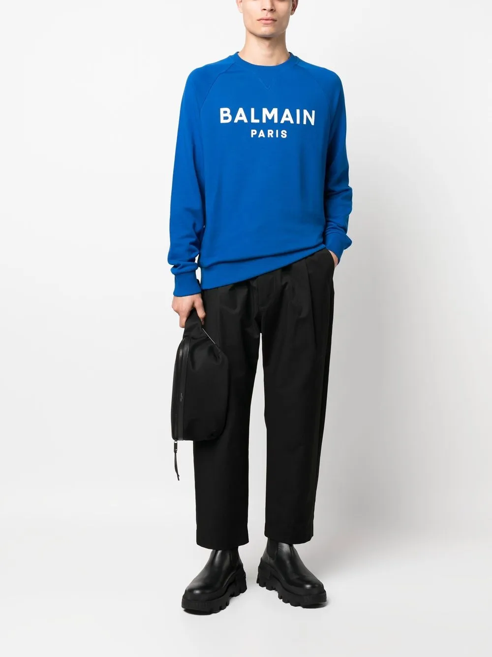 Balmain Sweater met logoprint - Blauw
