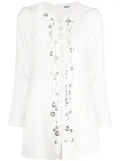 Alexis eyelet-detail lace-up tunic - White