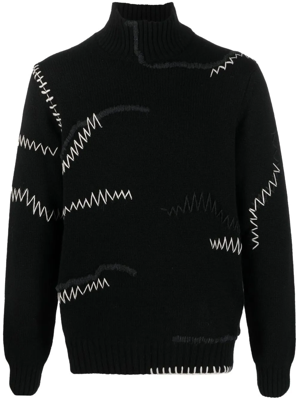 

Emporio Armani stitching-detail knit sweater - Black