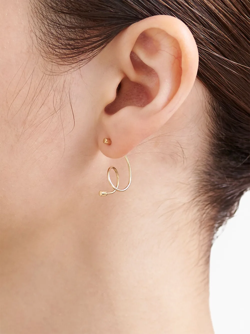 Shihara Twist Curl シングルピアス 18Kイエローゴールド