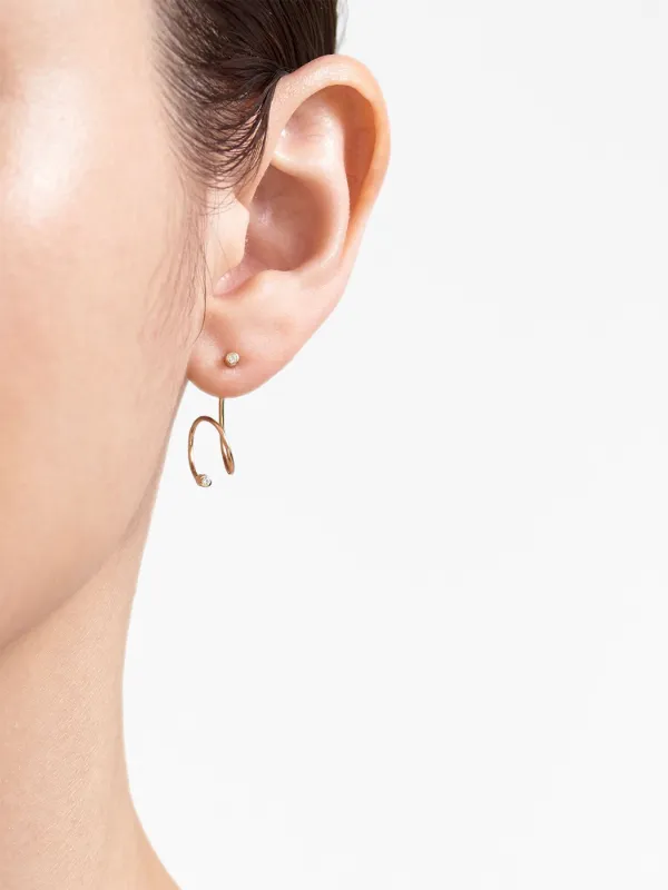 Shihara Twist Curl 02 ダイヤモンド シングルピアス 18Kイエロー