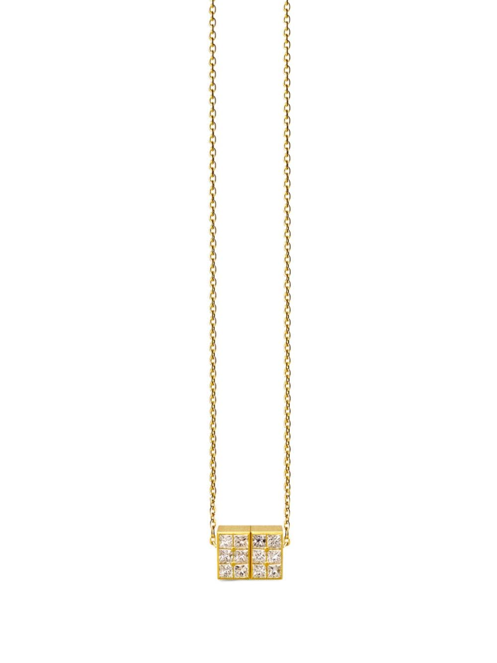 Shihara 18kt Yellow Gold 01 Diamond Cube Necklace