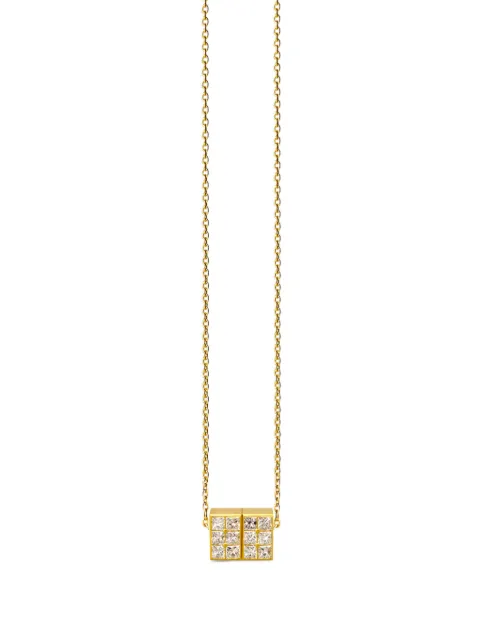 Shihara 18kt yellow gold 01 diamond cube necklace