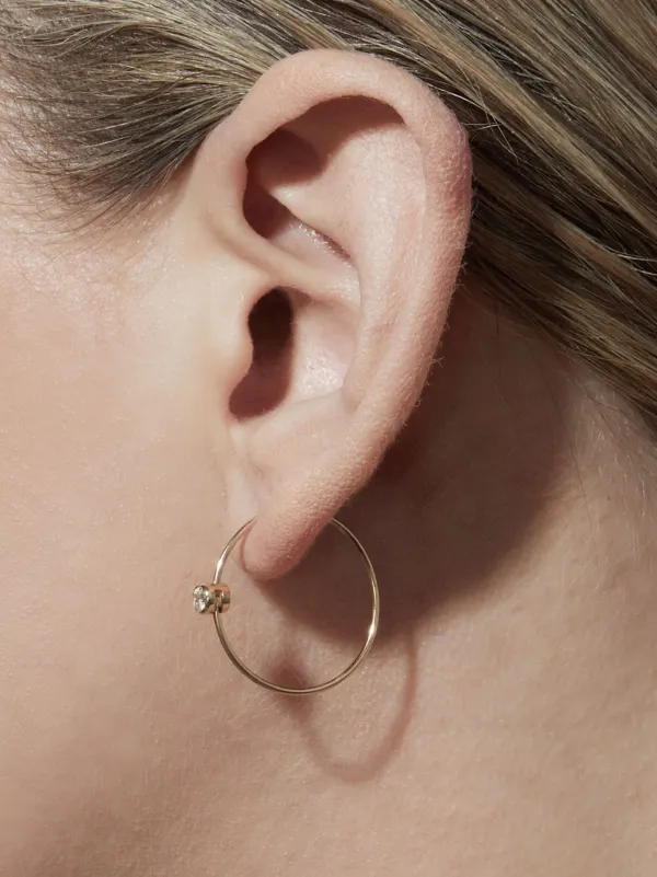 SHIHARA ONE-STONE HOOP PIERCE 03 ダイヤモンド