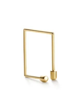 Shihara Twist Square 03 ダイヤモンド シングルピアス 18Kイエロー