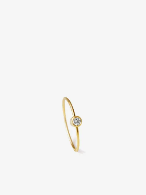 Shihara 18kt yellow gold One-Stone 02 diamond single hoop earring