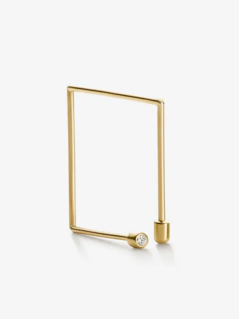 Shihara 18kt yellow gold Twist Square 03 diamond single earring