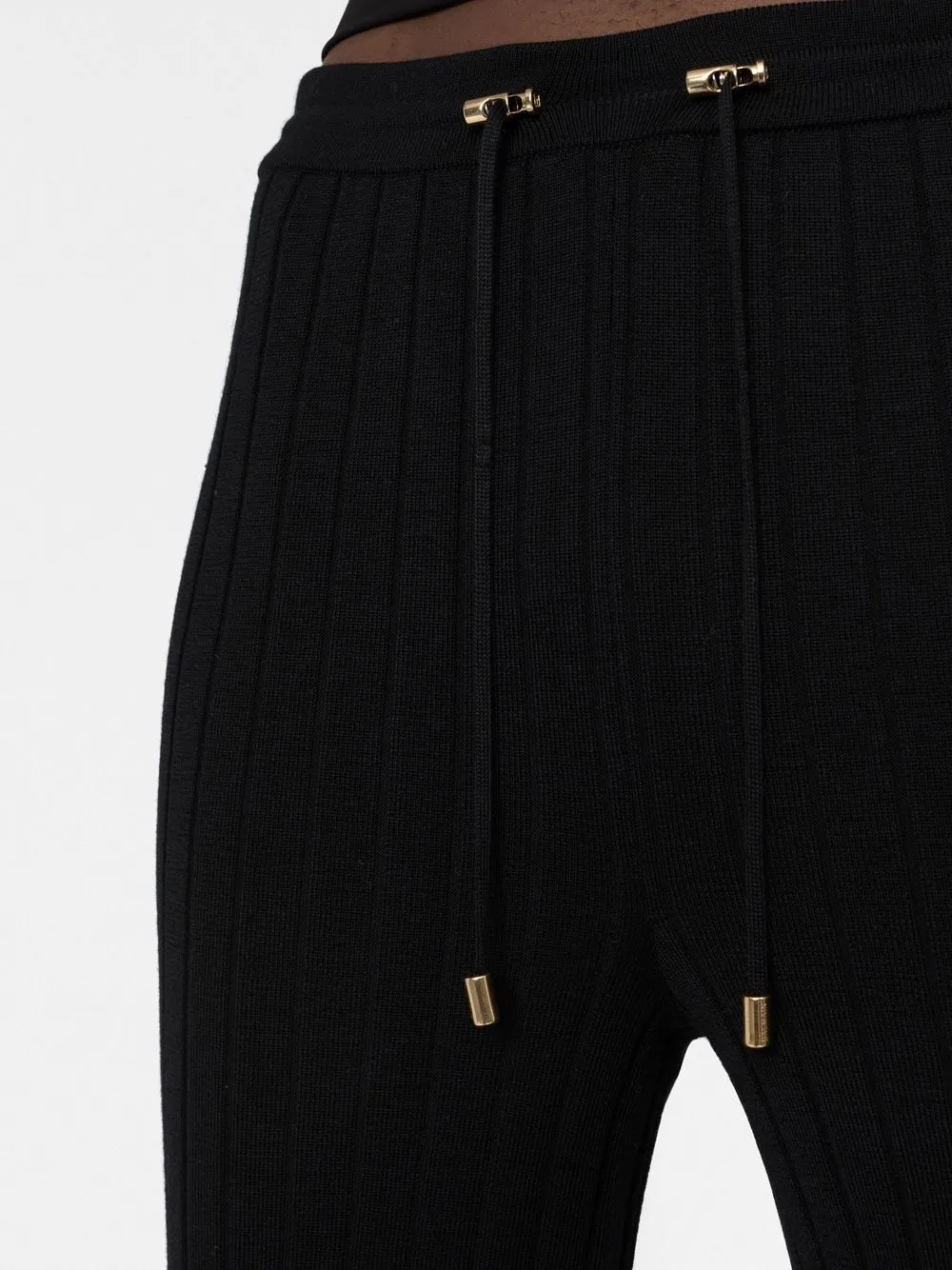 Balmain Ribbedknit Track Pants In Black ModeSens