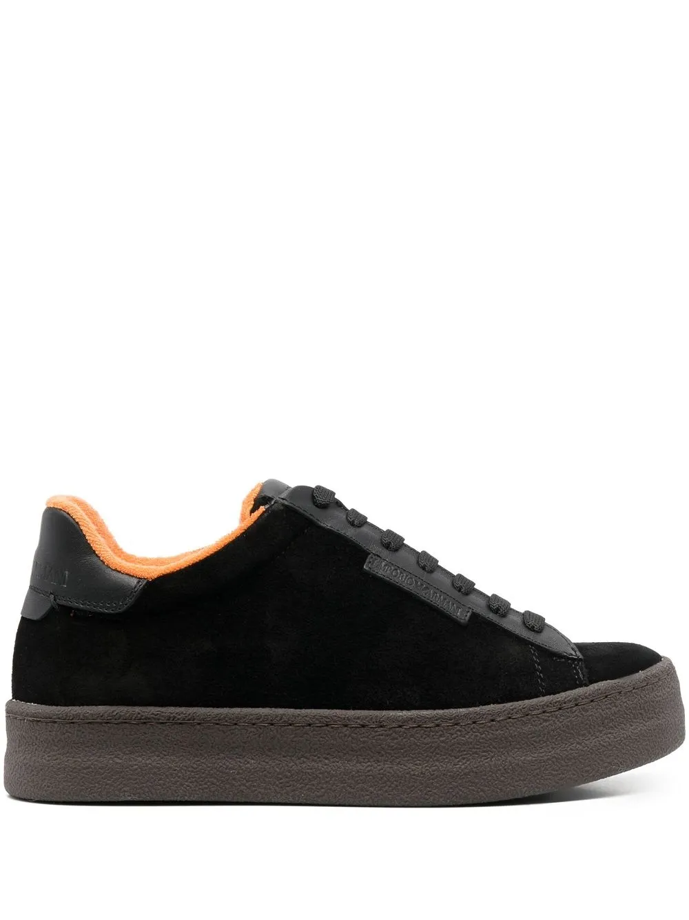 

Emporio Armani suede low-top trainers - Black