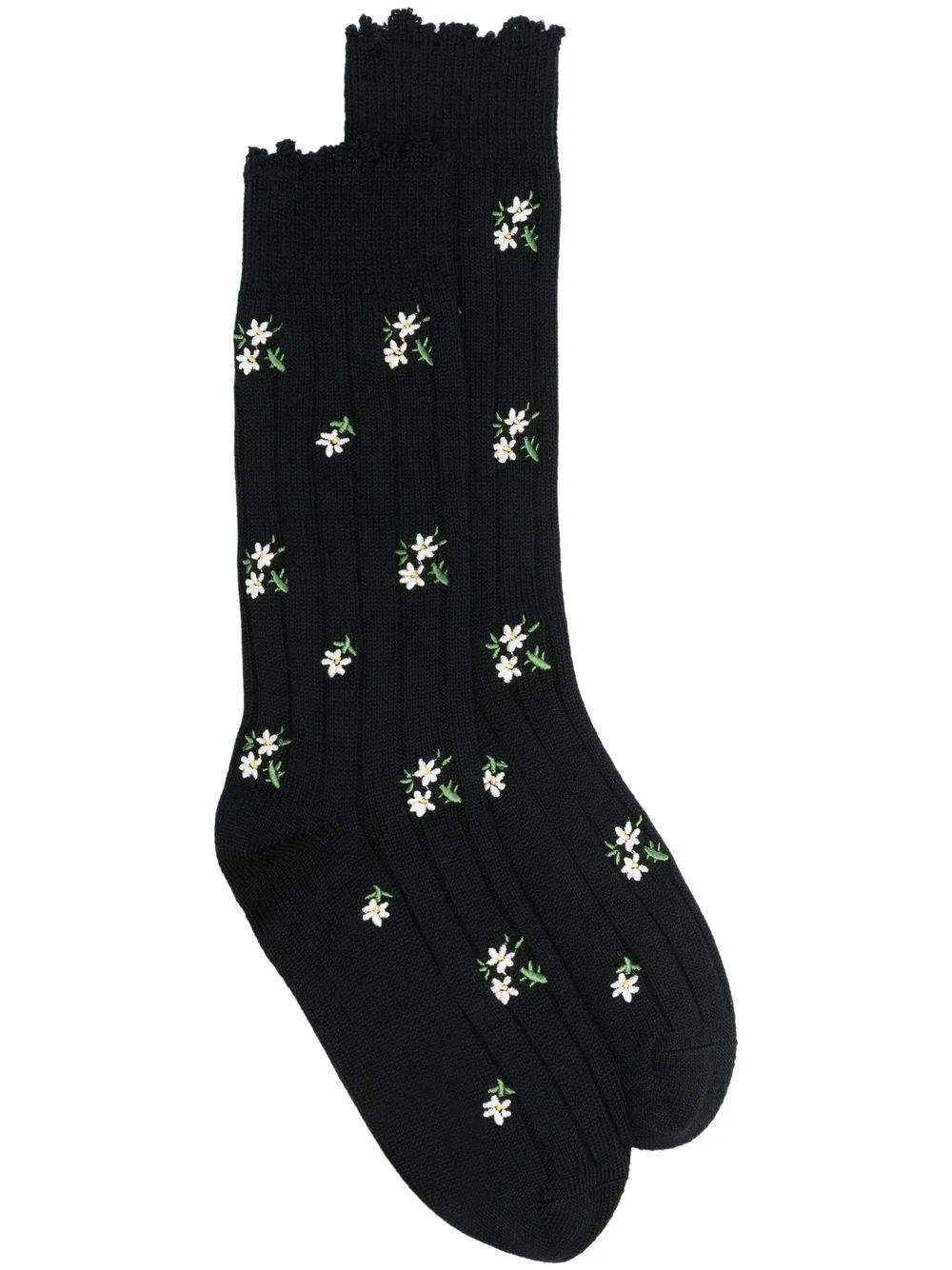 

SHUSHU/TONG floral-print socks - Black