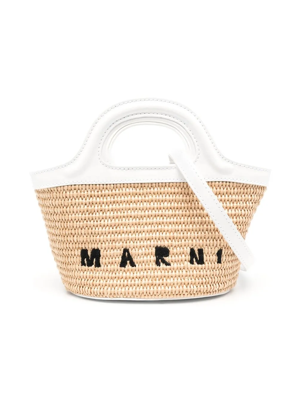 

Marni Kids logo-embroidered woven tote bag - Neutrals