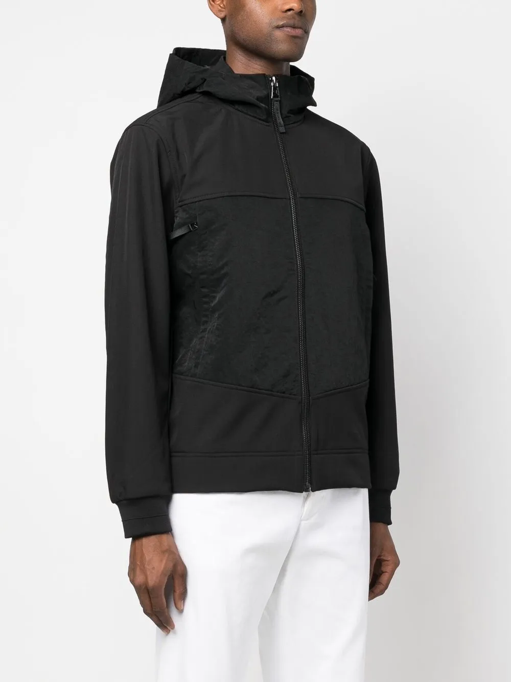 Calvin Klein Heavy-crinkle Hooded Jacket In Black