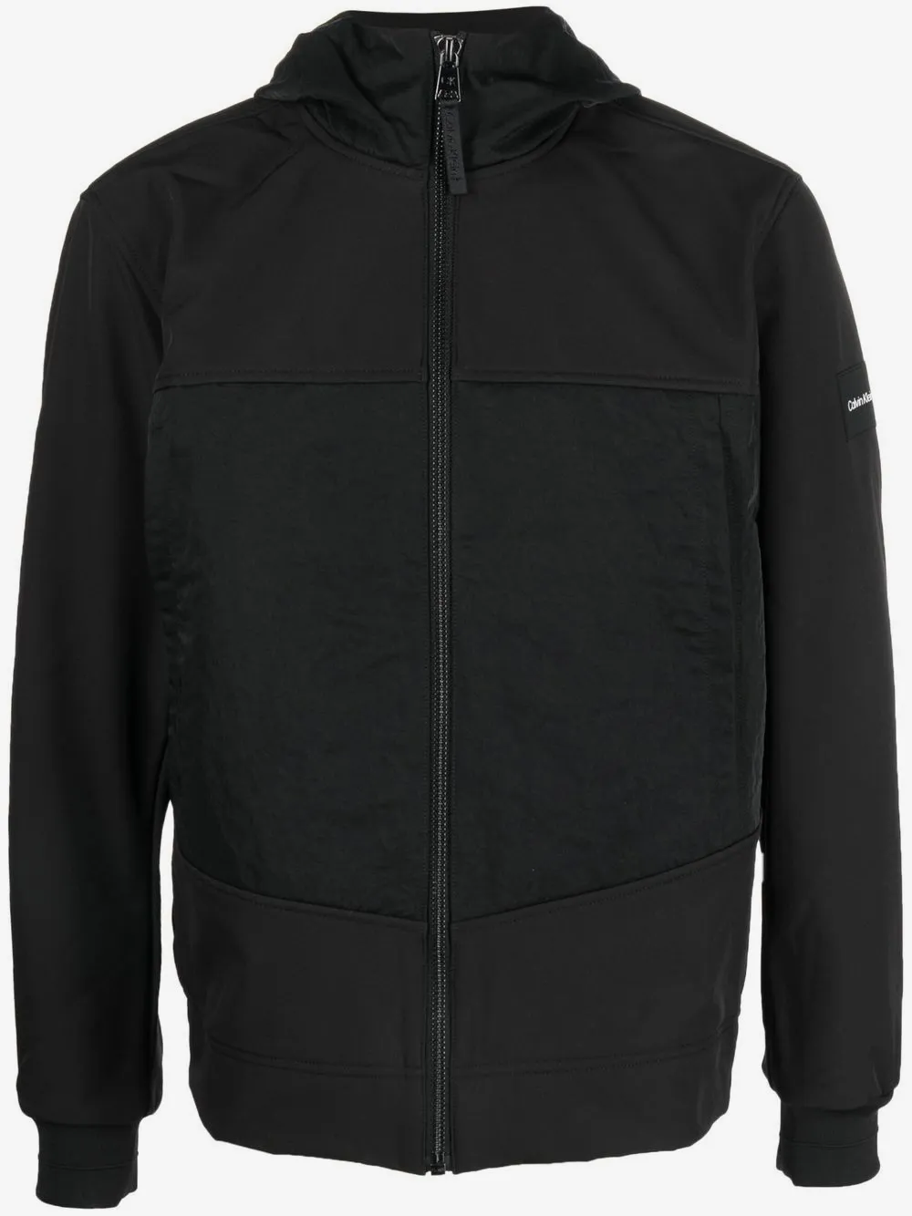 Calvin Klein heavy-crinkle hooded jacket | Black | Image 1