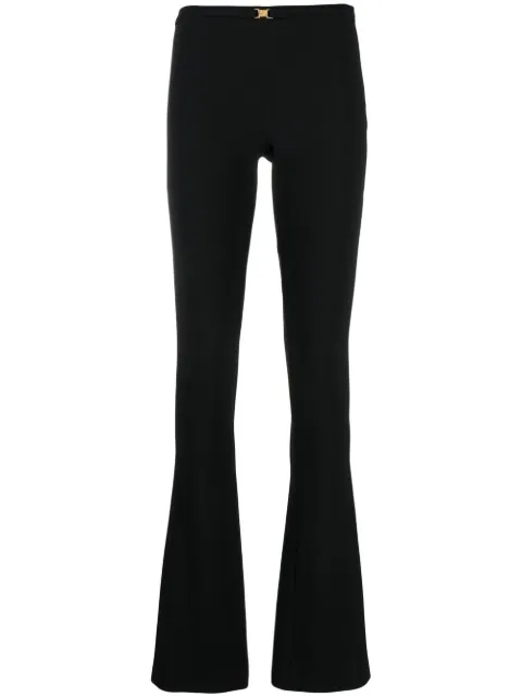 Blumarine logo-buckle flared trousers