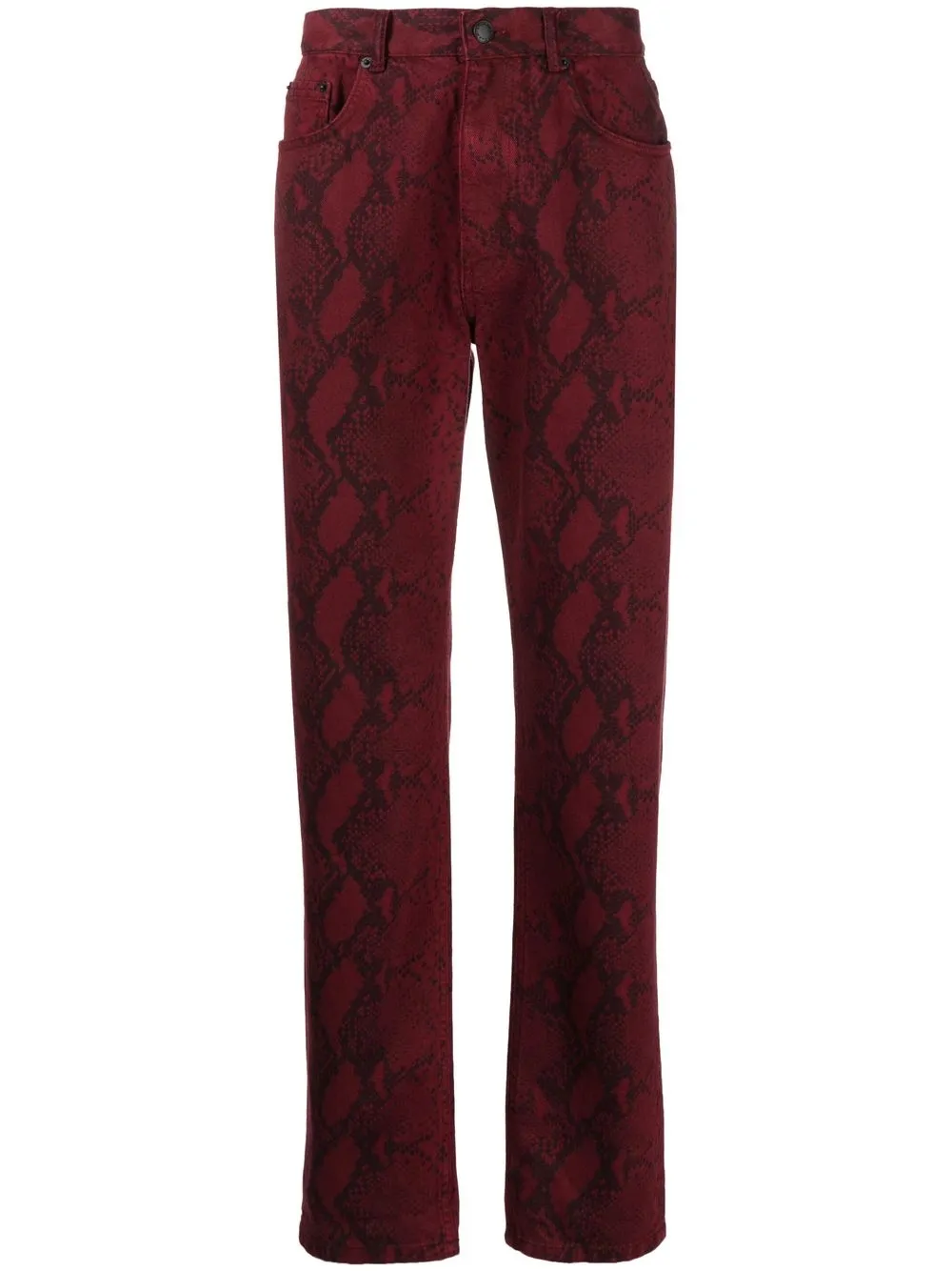 

Alexander Wang snakeskin-print straight-leg trousers - Red