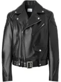 Burberry diamond quilted-panel biker jacket - Black