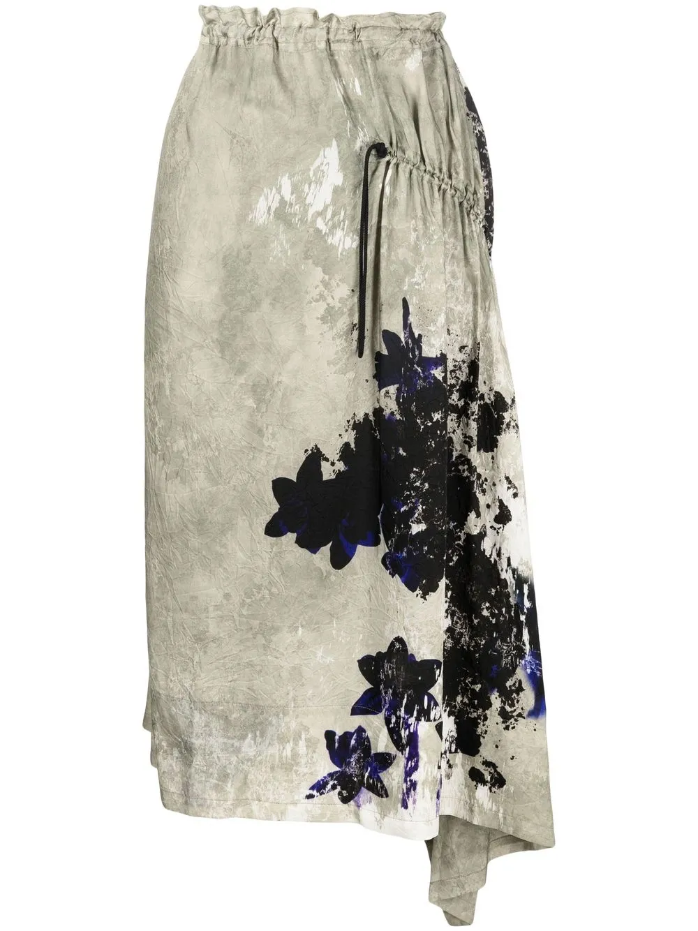 

Y's distressed asymmetric midi skirt - Green