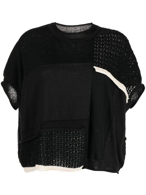 Y's patchwork knitted top