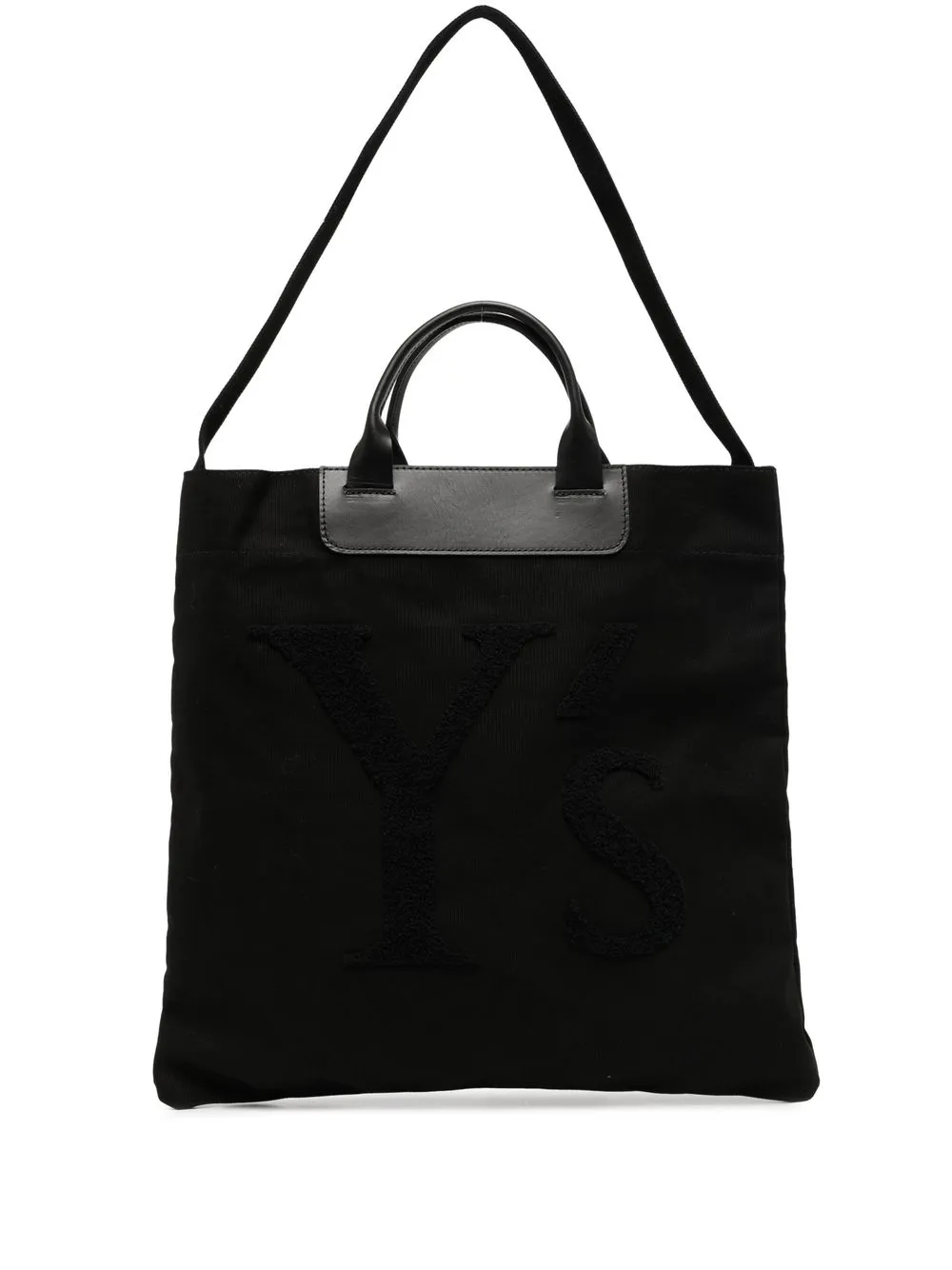 

Y's debossed-logo detail tote bag - Black