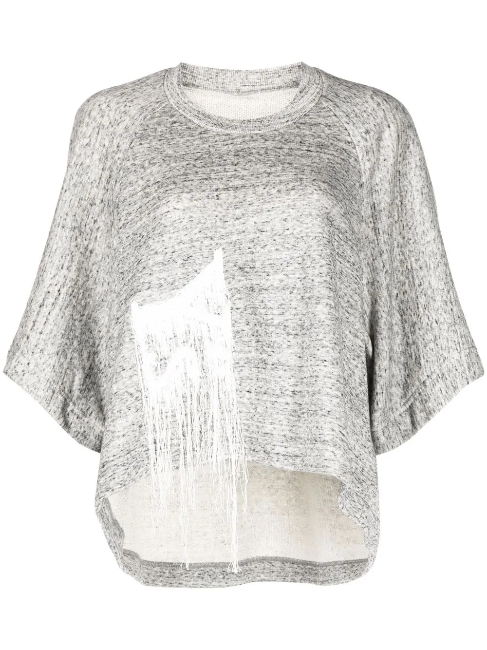 

Y's draped fringe detail top - Grey