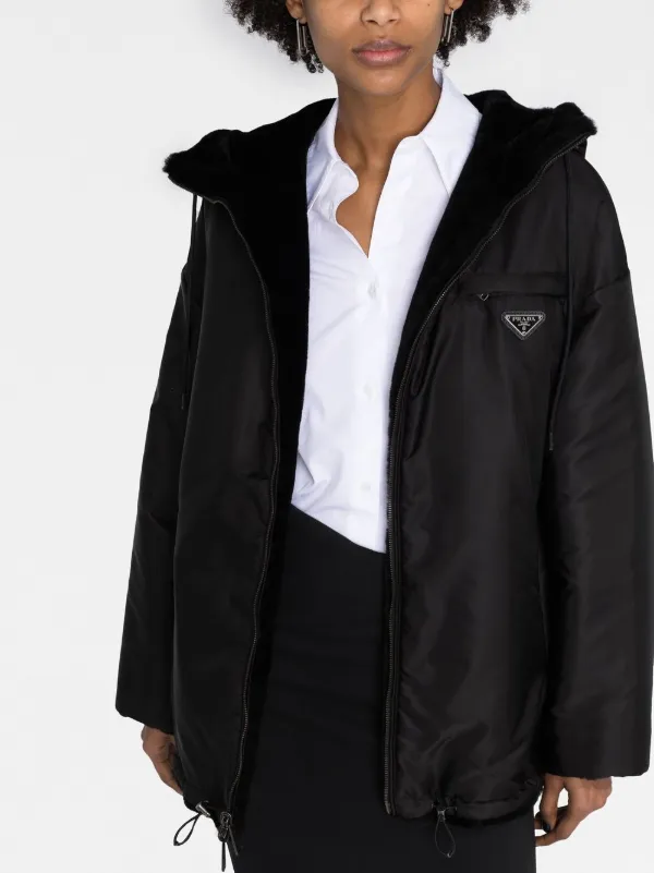 Prada Reversible Shearling Jacket | Black | FARFETCH