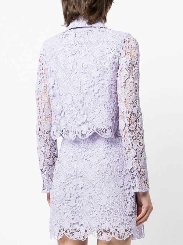 Self-Portrait floral-lace Detail Jacket - Farfetch