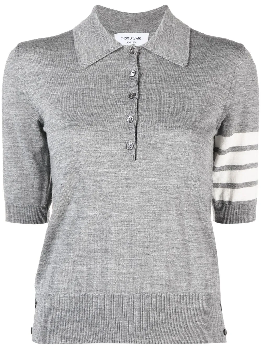 

Thom Browne wool fine-knit polo shirt - Grey