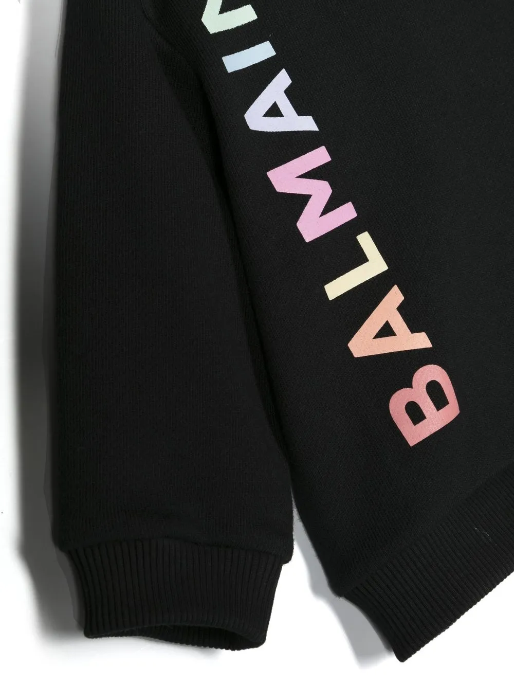 Balmain Logo-print Crew Neck Jumper In 黑色