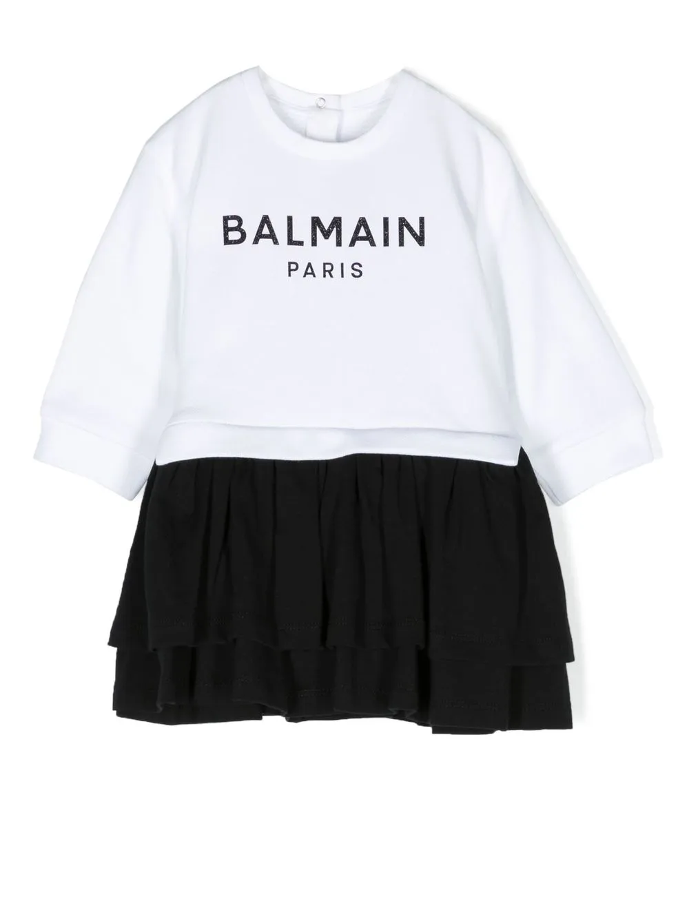 

Balmain Kids vestido manga larga con logo estampado - Blanco