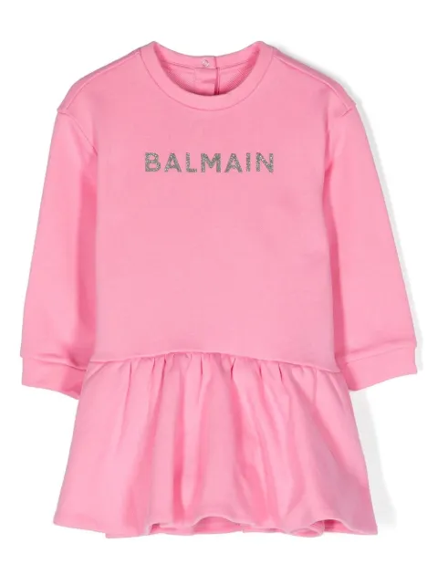 Balmain Kids Sweatshirtkleid mit Logo-Print