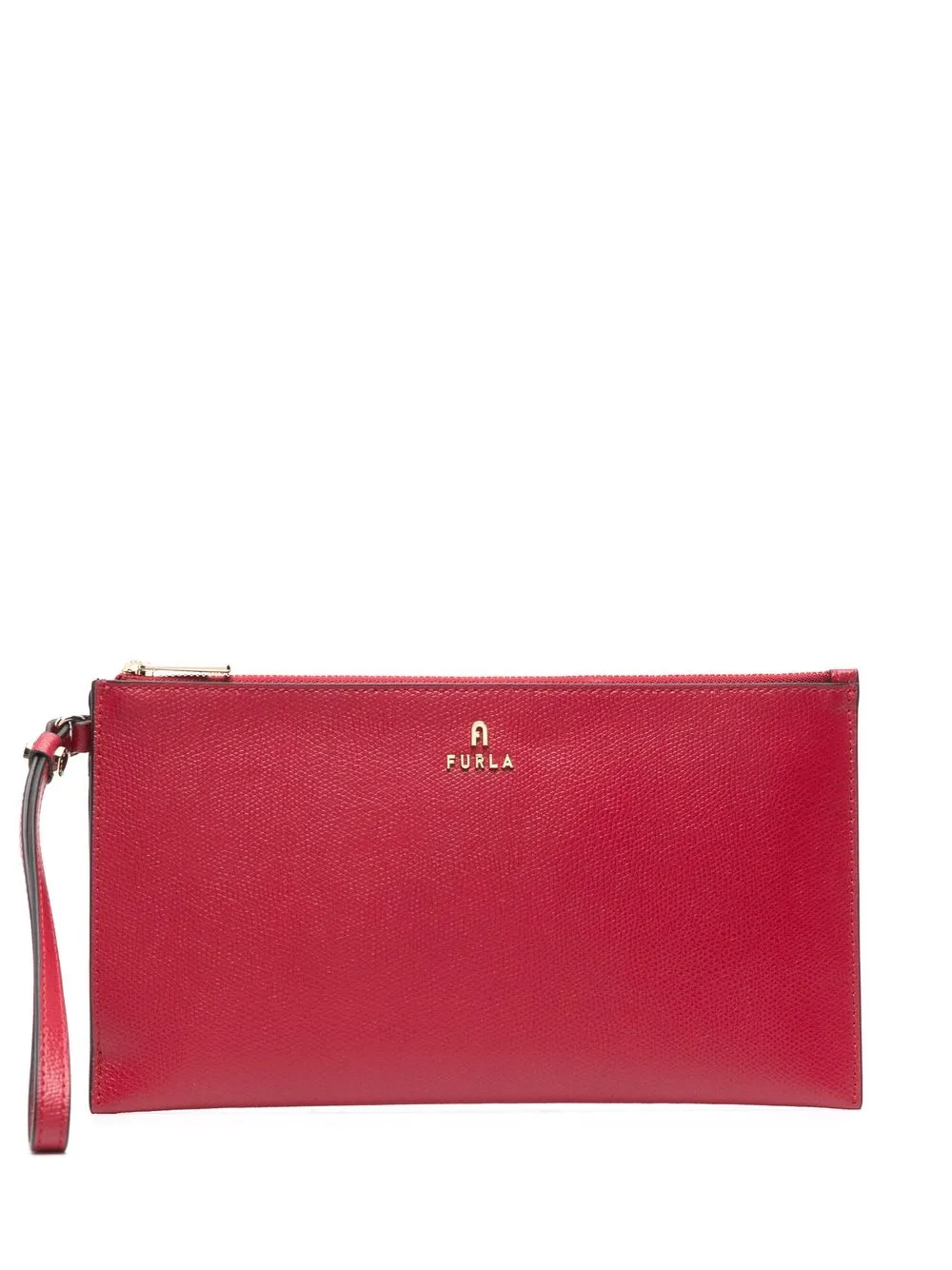 Furla Logo-plaque Clutch Bag In Red