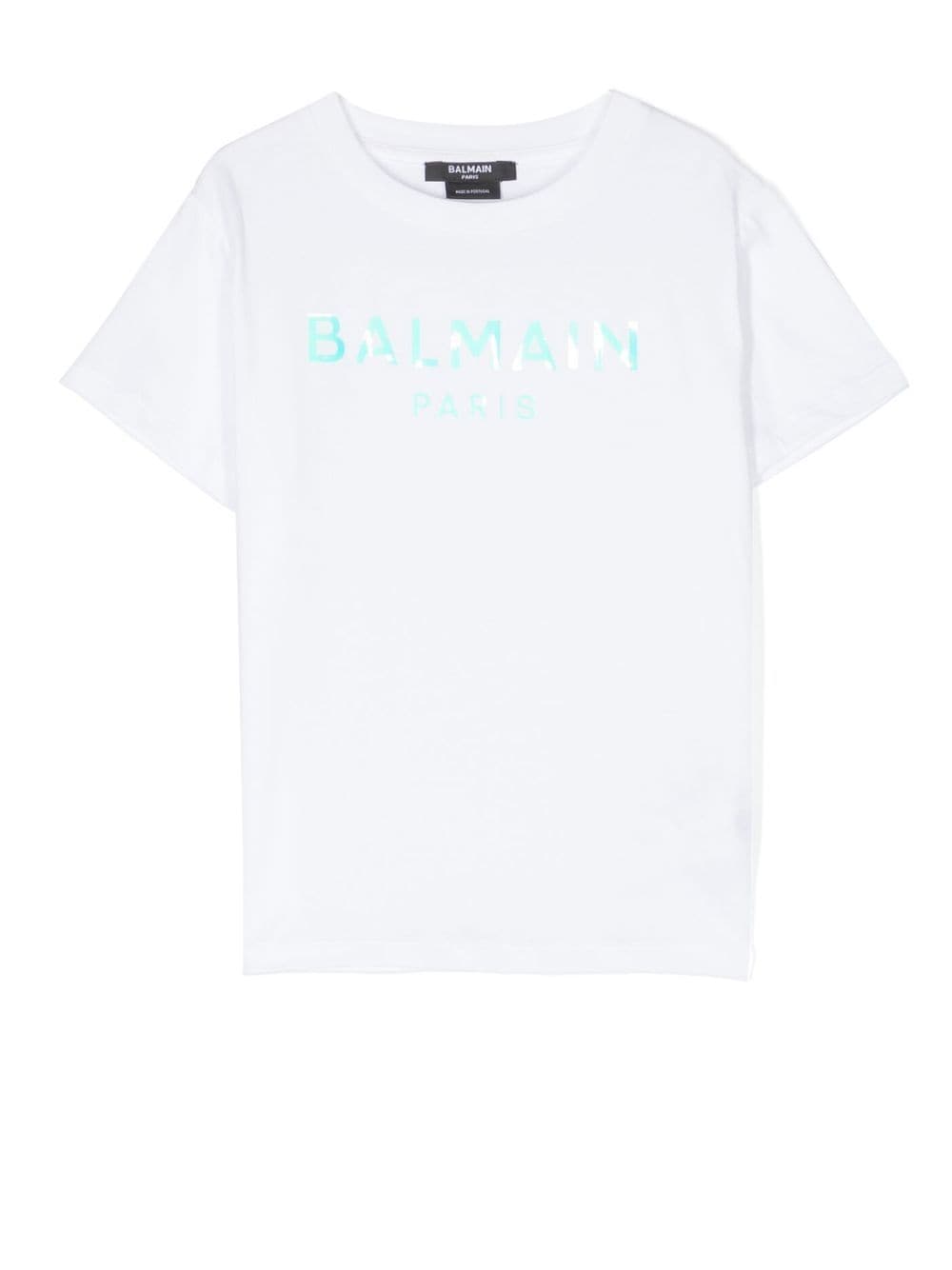 Balmain Logo-print Cotton T-shirt In 白色