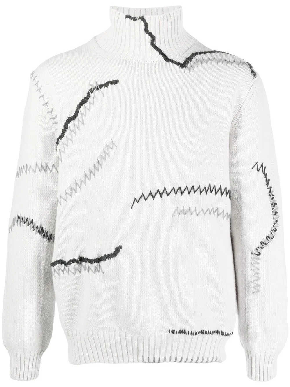 

Emporio Armani contrast-stitch high-neck jumper - Grey