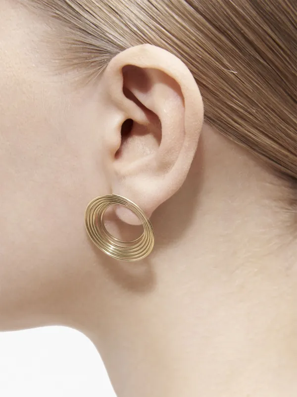 Shihara Flat Hoop 02 ピアス 18Kイエローゴールド | ゴールド