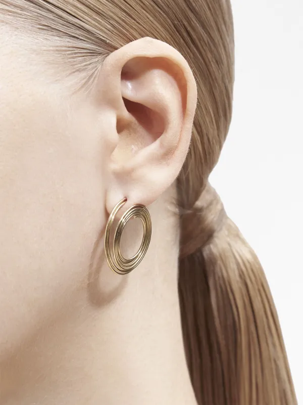 Shihara Flat Hoop 02 ピアス 18Kイエローゴールド | ゴールドトーン 