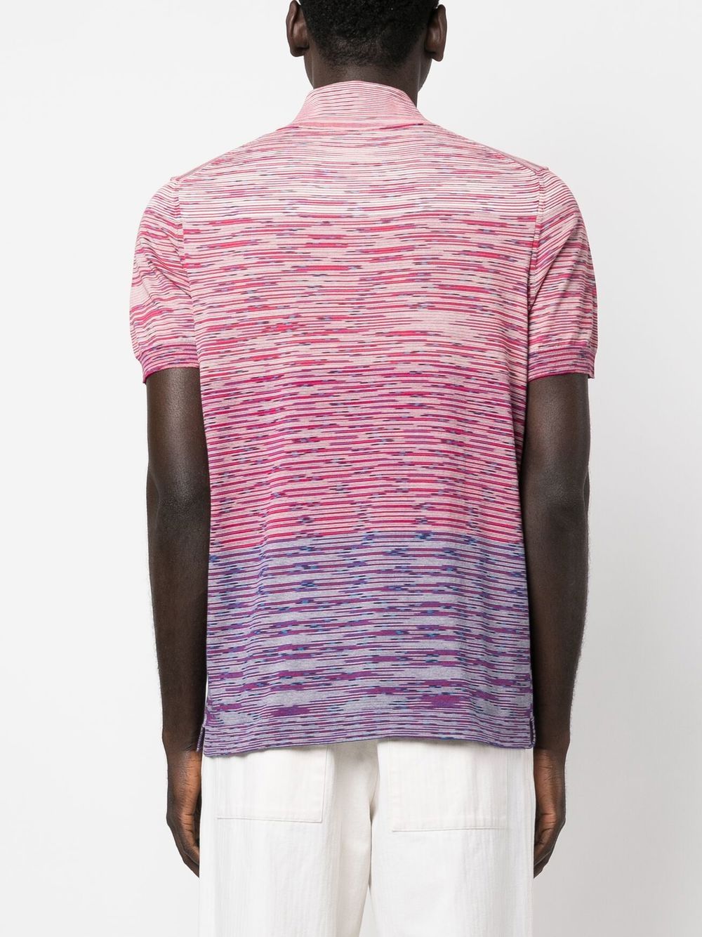 Shop Missoni Fine-knit Short-sleeve Polo Shirt In 红色