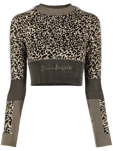 Palm Angels cropped leopard print jumper
