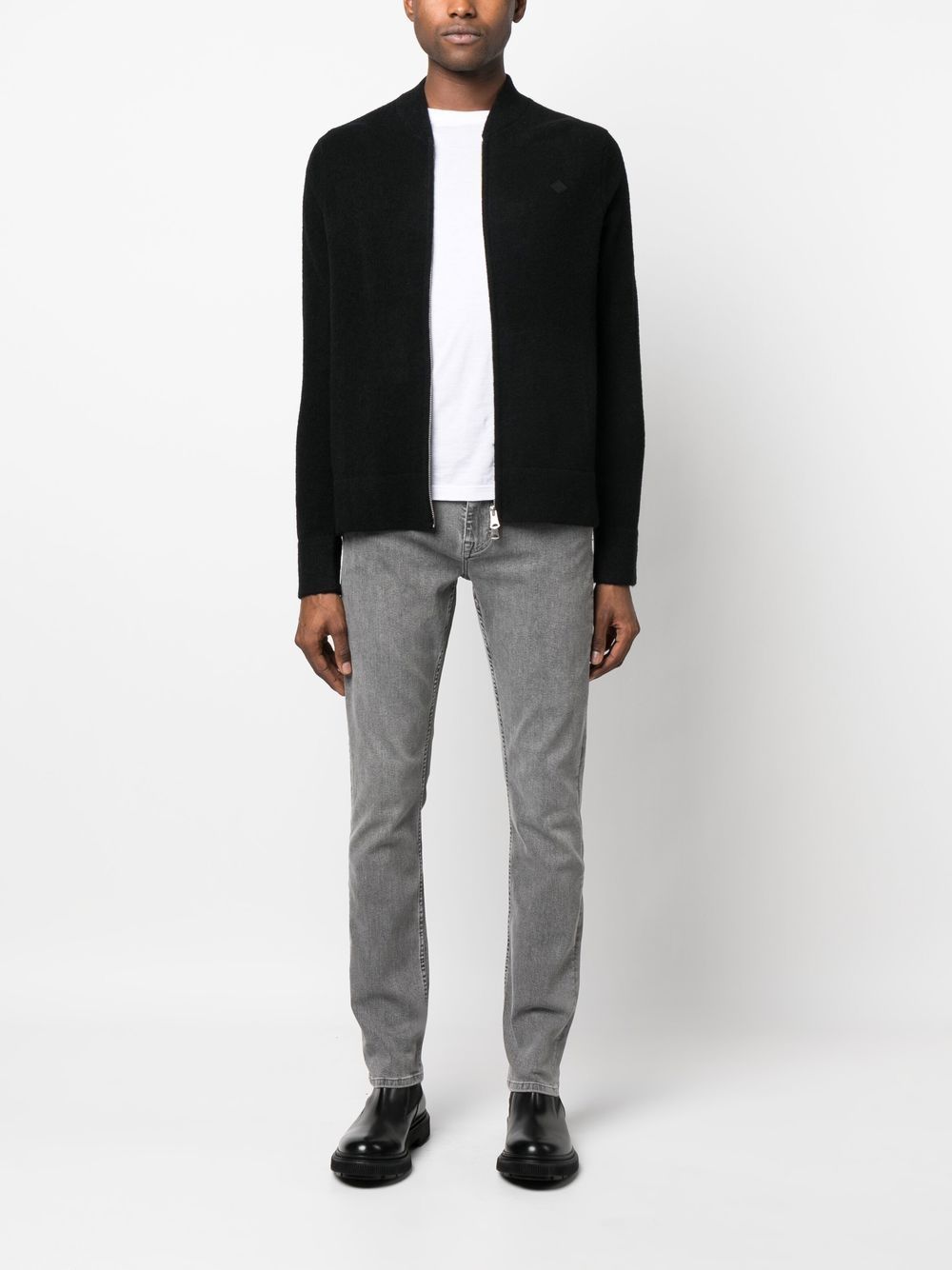 Shop J. Lindeberg Yousin Logo-patch Cardigan In Black